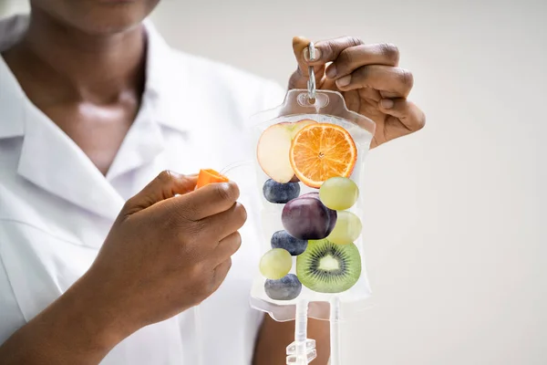 Drip Vitamin Infusion Therapy Saline Bag — Stock Photo, Image