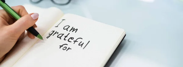Dankbarkeit Journal Konzept Ich Bin Dankbar Tagebuch Schreiben — Stockfoto