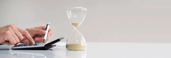 Akhir Invoice Hourglass Deadline Working Office — Stok Foto