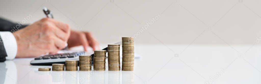 Money Stack, Accounting And Tax Invoice Paperwork