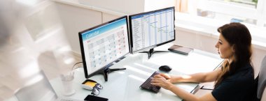 Gantt Çizelge Planlayıcısı Bilgisayar ekranında. Zamanlama ve Gündem
