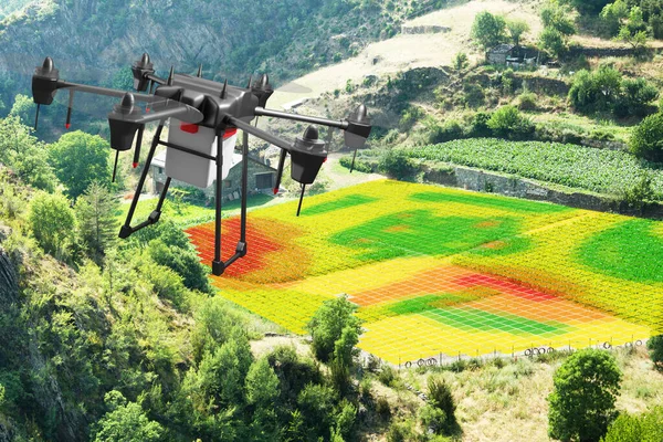 Agrarindustrie Landwirtschaftstechnologie und digitale Pflanzenüberwachung — Stockbild Agrarindustrie Landwirtschaftstechnologie Und Digitale Pflanzenüberwachung — Stockfoto