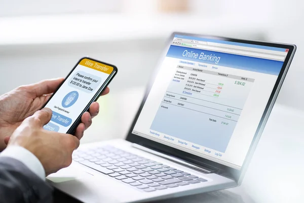 Online Banking Mobile Ecommerce Factor Authentication App — Stok Foto