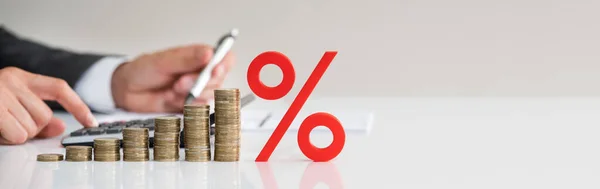 Discount Percent Sign Money Accounting Concept — Stock Photo, Image