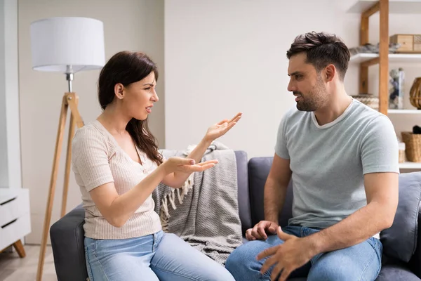 Problemas Infidelidade Casal Triste Mulher Disputa Argumentando — Fotografia de Stock