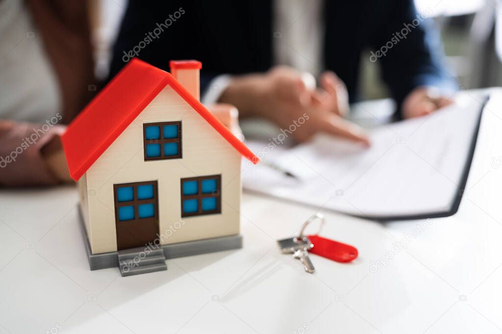 Real Estate Rent Contract Sign And House Key