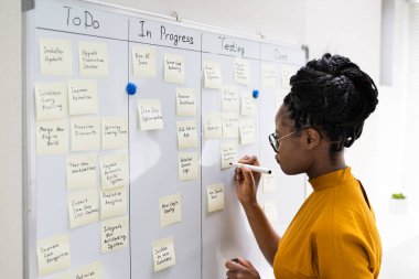 Gemiye Kanban Planı Yazan Afrikalı Amerikalı Kadın