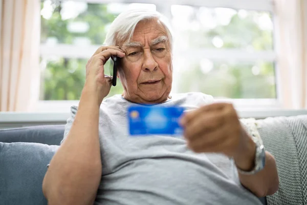 Elder Scam Call Senior Pension Finance Fraude — Fotografia de Stock