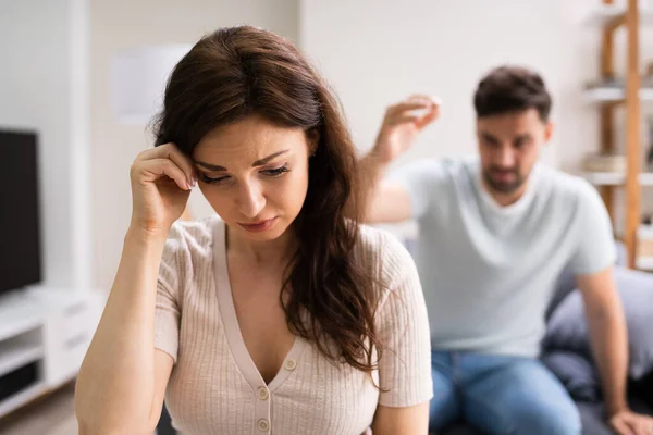 Olyckliga Stressade Par Familj Gräl Med Quarrel — Stockfoto