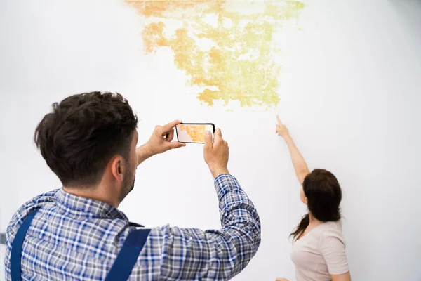 Ceiling Stains Water Leakage Flood — Stock Photo, Image