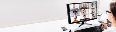 Çevrimiçi Video Konferansı Web Görüşmesi. İş Videoları Konferansı