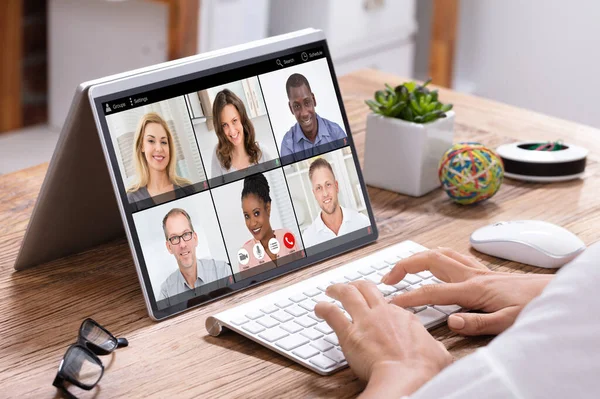 Online Videoconferentie Webinar Call Zakelijke Bijeenkomst — Stockfoto