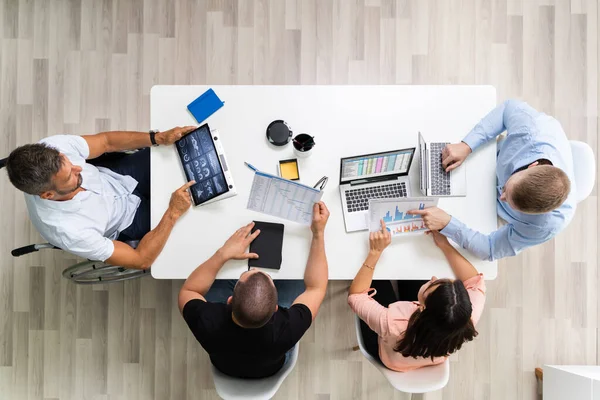 Reunião Negócios Casual Mesa Mesa — Fotografia de Stock