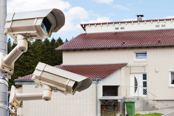 Cctv Biztonsági Kamerák Videokamerák Megfigyelés Magánház — Stock Fotó