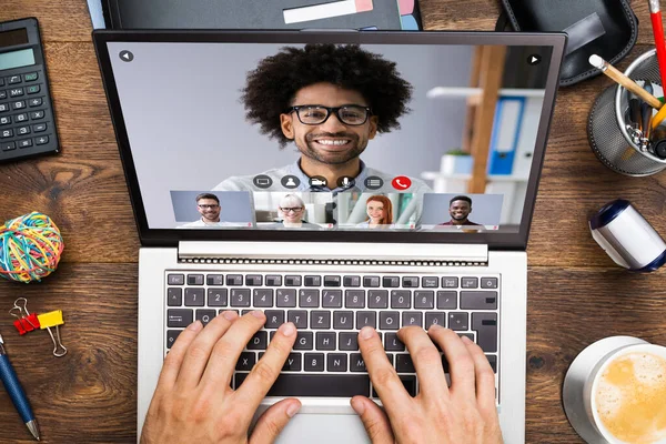 Videoconferenza Online Web Call Videoconferenza Aziendale — Foto Stock