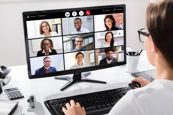 Online Video Conference Web Call Videokonferenser Företag — Stockfoto