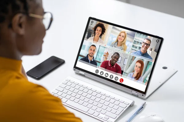 Videoconferenza Online Webinar Call Riunione Affari — Foto Stock