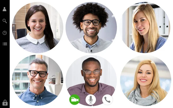 Online Video Conference Meeting Group Call Screen — Stockfoto