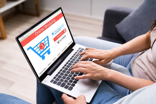 Couple Family Shopping Online Ecommerce Shop — Stock Photo, Image