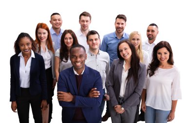 Beyaz Arkaplanda Gündelik İş İnsanlarının Çeşitli Grupları