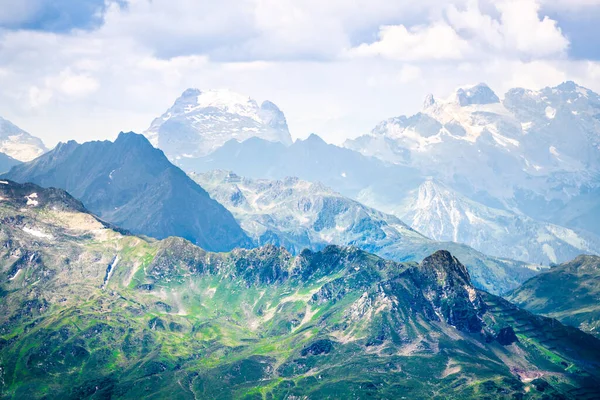 Alpes Montanhas Alpine Austria Montanha Com Nuvens — Fotografia de Stock