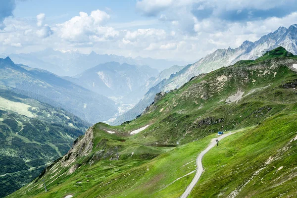 Alpes Montanhas Alpine Austria Montanha Com Nuvens — Fotografia de Stock