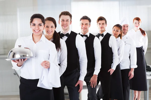 Diverse Hotelmedewerkers Gastvrijheid Werknemersgroep — Stockfoto