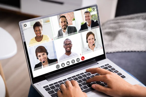 Videoconferenza Business Meeting Chat Videoconferenza Elearning Webinar — Foto Stock