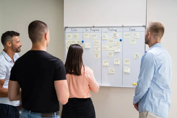 Kanban White Board Task Plan Gestione Aziendale Scrum — Foto Stock