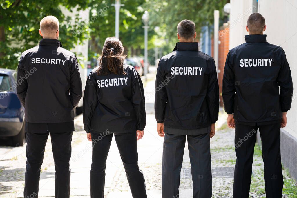 Security Guard Group Event Service. Bodyguard Officer Outside