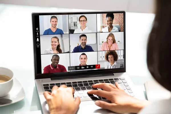 Online Videoconferentie Webinar Call Zakelijke Bijeenkomst — Stockfoto