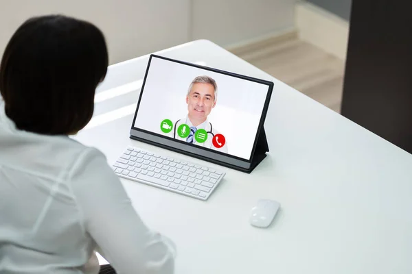 Online Dokter Video Conferentie Medische Gezondheidszorg Call — Stockfoto
