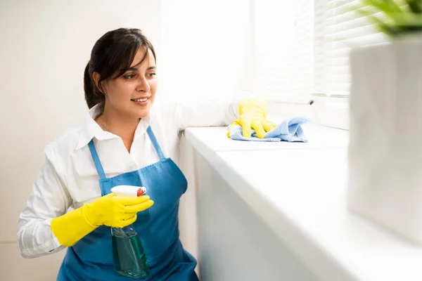 Professionele Schoonmaakdienst Room Cleaner Huishoudster — Stockfoto