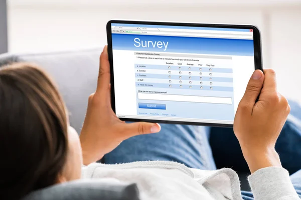 Online Survey Form 성충등을 — 스톡 사진