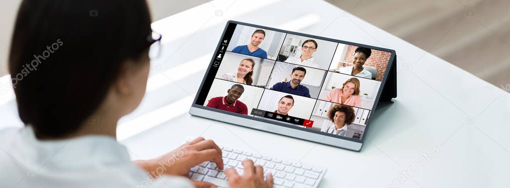 Video Conference Elearning Webinar Call Or Online Interview