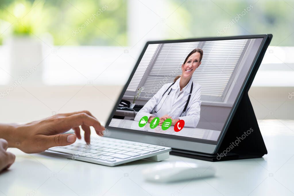 Online Doctor Video Conference. Medical Healthcare Call