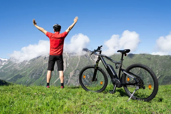 Bike Mountain Bicycle Austria Excited Man Ebike — Stock Photo, Image