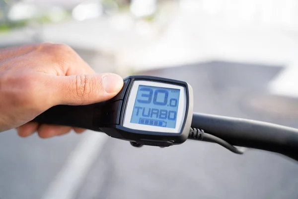 Bike Computer Snelheid Power Control Elektrische Fiets — Stockfoto