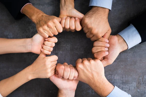Team Hands Together Circle Group Cohesion — Stock Photo, Image