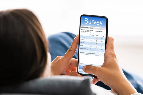 Filling Online Survey Form. Adult Feedback Rating