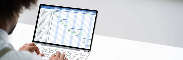 Employee Business Time Sheet Gantt Chart — 스톡 사진