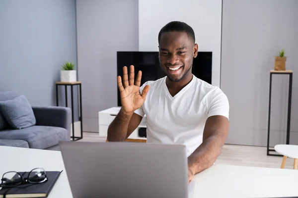 Online Videokonferenz Auf Tablet Computer — Stockfoto