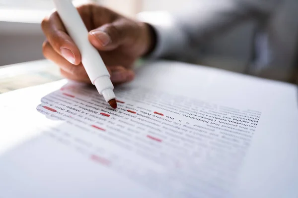 Corrigir Feitiço Erro Gramatical Roteiro Revisão — Fotografia de Stock