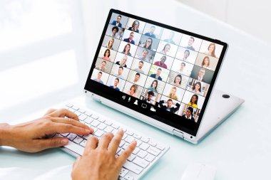 Çevrimiçi Video Konferansı Webinar Call. İş Toplantısı