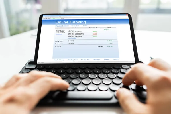 Płatności Przelewy Bankowe Online Kontrola Salda Bankowego — Zdjęcie stockowe