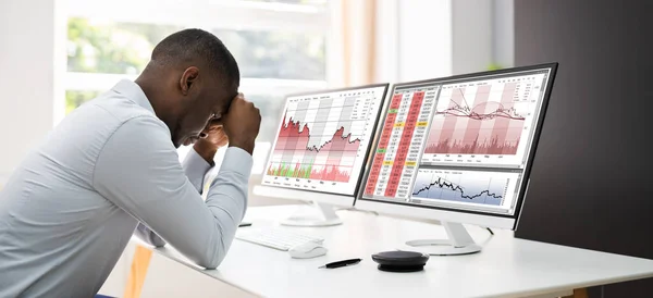 Businessman Financial Loss Stock Market Fall — Stock Photo, Image