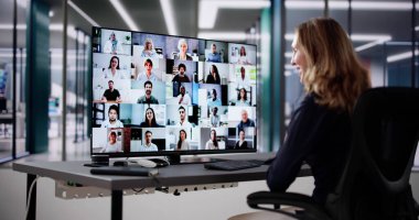 Video Konferansı İş Konferansı Webinar Çağrısı ya da Toplantı