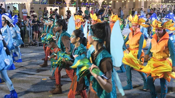 Singapore Feb Indiska Deltagare Chingay Paraden Singapore Pit Fredag Februari — Stockfoto
