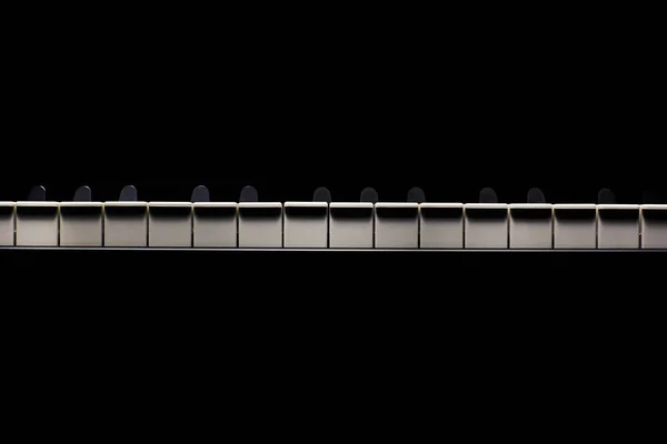 Teclas Piano Preto Branco Ambiente Escuro Destaques Acentuados — Fotografia de Stock