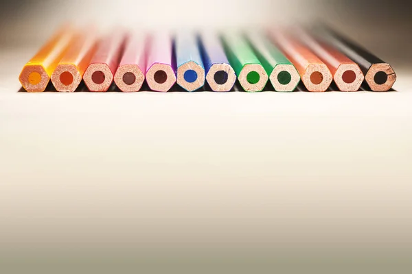 Various Colorful Wooden Pencils White Background — Stock Photo, Image